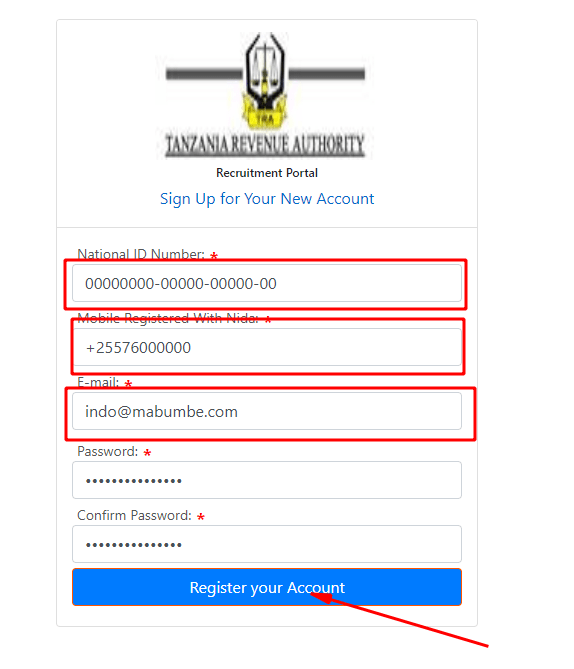 TRA Recruitment Portal Login