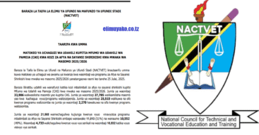 NACTVET Majina ya Waliochaguliwa Kozi Za Afya na Sayansi