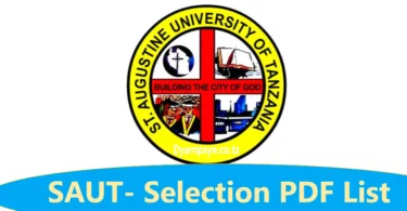 Majina Ya Waliochaguliwa SAUT 2025/2026 (SAUT Selected Applicants)