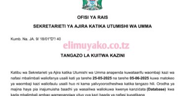 Majina ya Walioitwa Kazini 2025