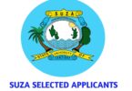 SUZA Selected Applicants 2025/2026