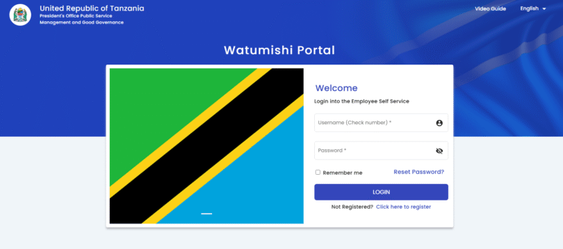 ESS Utumishi Portal Login 2025/2026